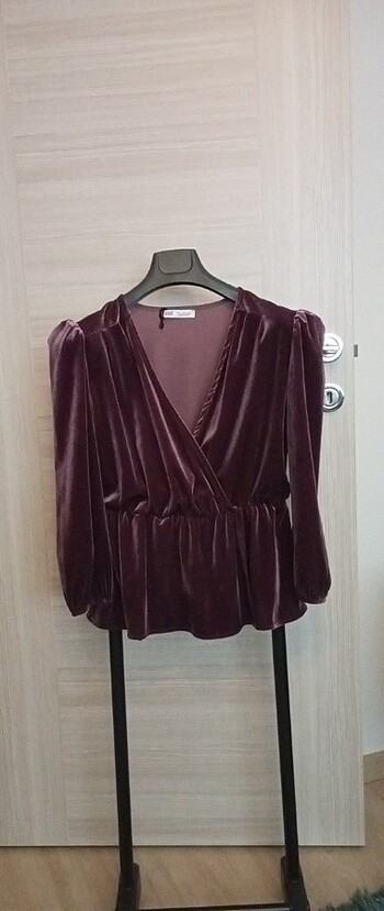 Şık Mürdüm Bordo Bluz 