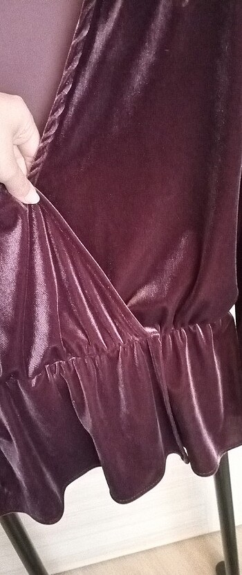 l Beden bordo Renk Şık Mürdüm Bordo Bluz