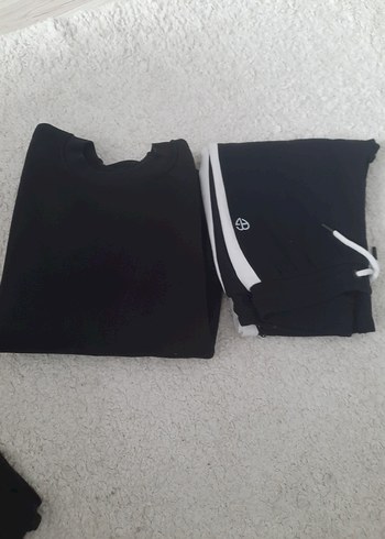 13-14 Yaş Beden gri Renk Kiz Çocuk Gri Kapüşonlu Sweatshirt ve Eşofman