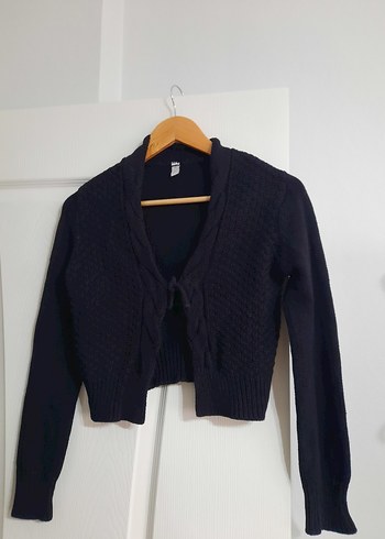 Kız Çocuk Siyah Örgü hırka - Görsel 2