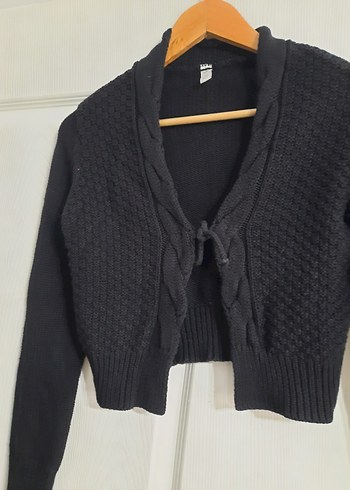 Kız Çocuk Siyah Örgü hırka - Görsel 4