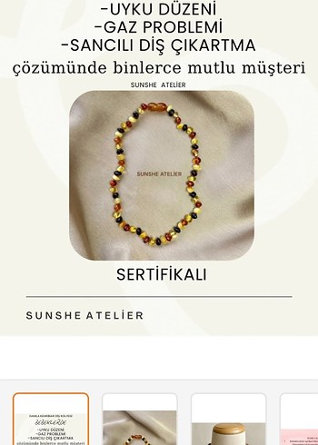  Beden altın Renk Kehribar kolye