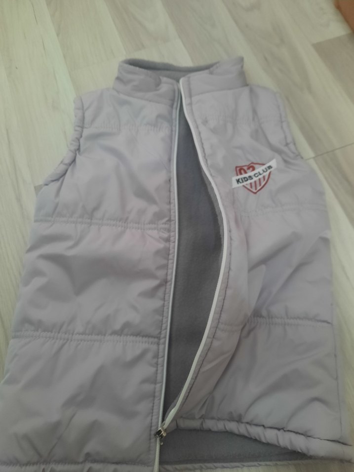 kız Çocuk Gri Fermuarlı Yelek - Görsel 2