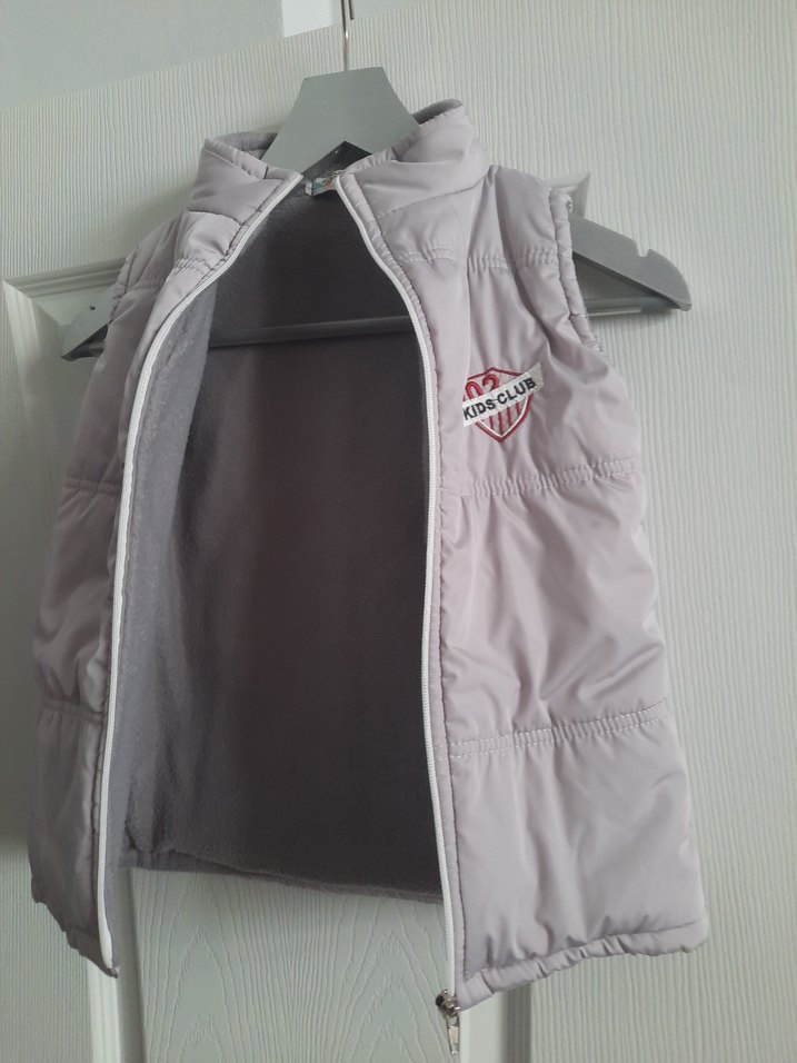 kız Çocuk Gri Fermuarlı Yelek - Görsel 4