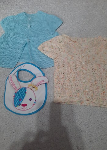 Kızlar için Mavi Örgü Kolsuz Hırka - Görsel 2