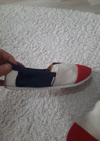 Kadin Beyaz-Kırmızı Velcro Espadril - Görsel 6