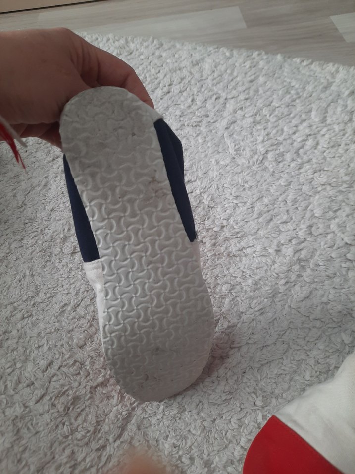 Kadin Beyaz-Kırmızı Velcro Espadril - Görsel 5