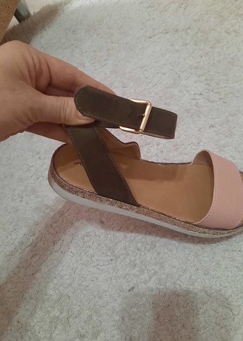 Bej Pastel Tokalı  Kadın Sandalet sadece 2 kere kullanildi - Görsel 7