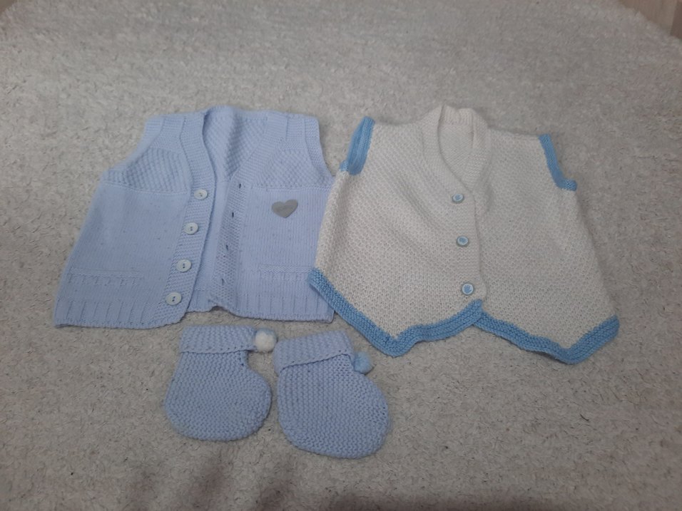 Erkek Çocuk Beyaz Triko Hırka 6 12 ay - Görsel 2