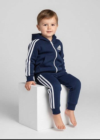 Erkek Çocuk Lacivert Adidas Kapüşonlu Eşofman Takımı - Görsel 5