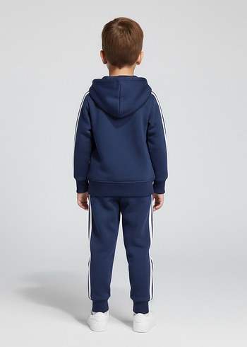 Erkek Çocuk Lacivert Adidas Kapüşonlu Eşofman Takımı - Görsel 2