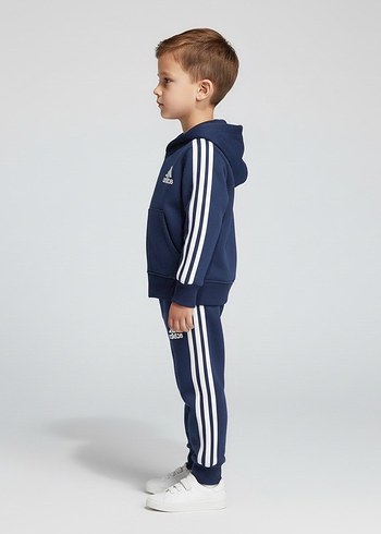 Erkek Çocuk Lacivert Adidas Kapüşonlu Eşofman Takımı - Görsel 3