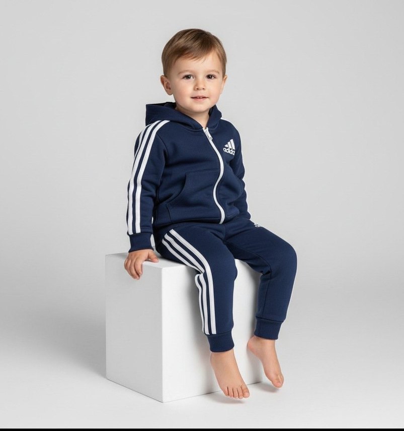 Erkek Çocuk Lacivert Adidas Kapüşonlu Eşofman Takımı - Görsel 5