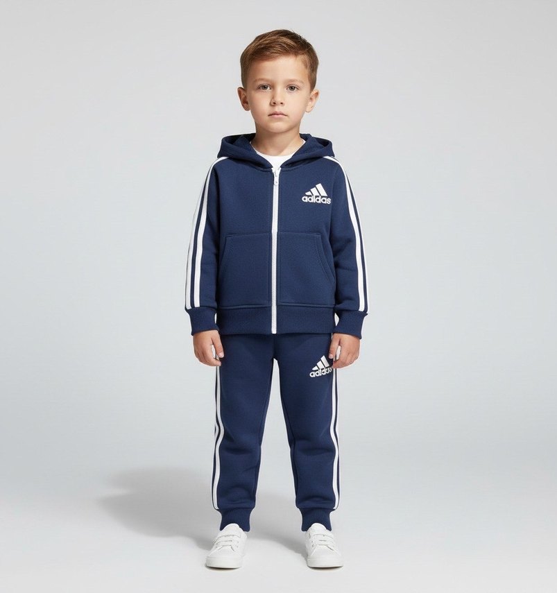Erkek Çocuk Lacivert Adidas Kapüşonlu Eşofman Takımı - Görsel 4