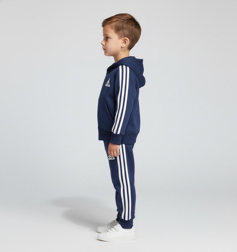 Erkek Çocuk Lacivert Adidas Kapüşonlu Eşofman Takımı - Görsel 3