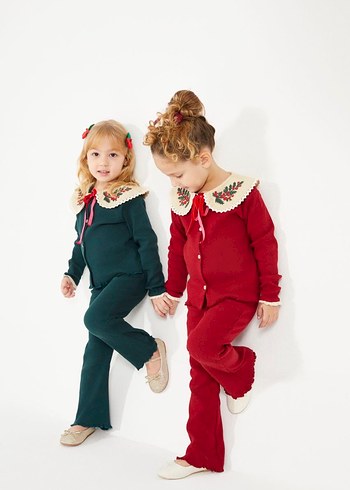 Nakışlı Triko Kız Triko Takım - Görsel 3