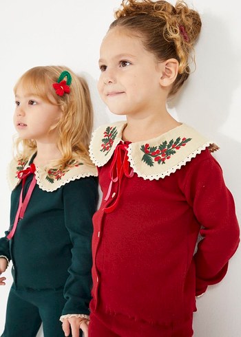 Nakışlı Triko Kız Triko Takım - Görsel 4