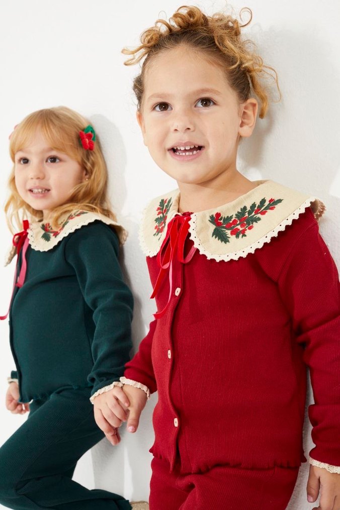 Nakışlı Triko Kız Triko Takım - Görsel 2