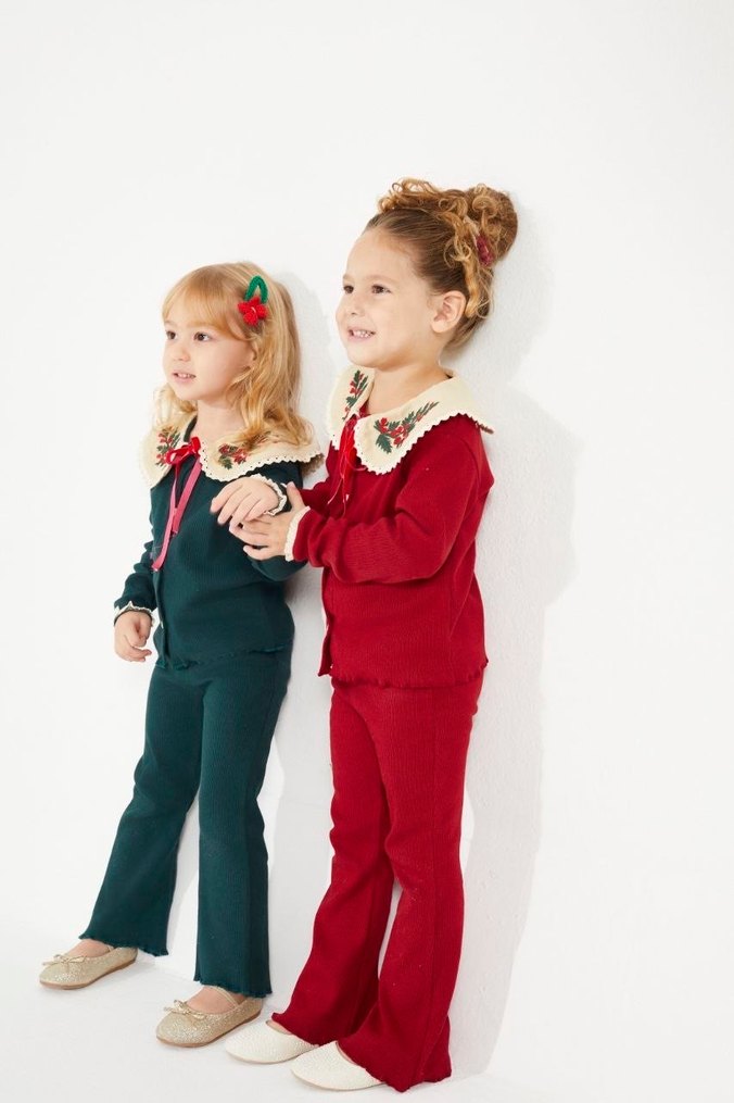 Nakışlı Triko Kız Triko Takım - Görsel 5