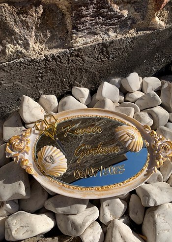 Altın Renk Parlak Oval söz tepsisi - Görsel 3