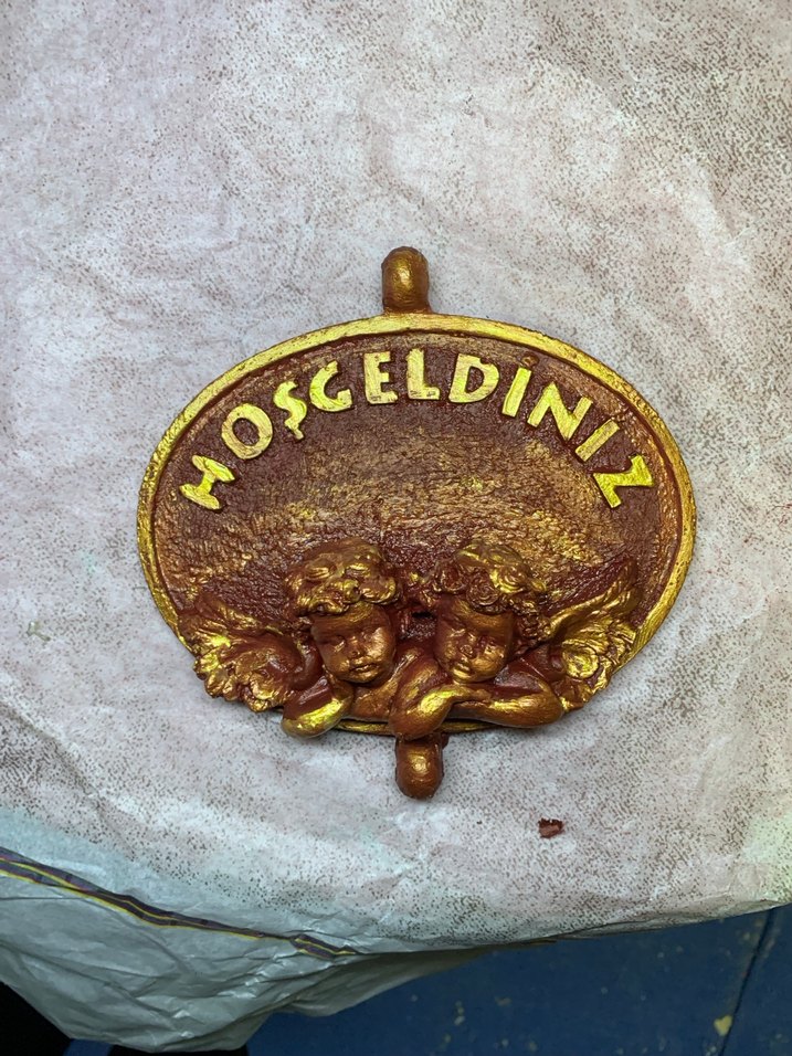 Hoşgeldiniz Yazılı Melek Figürlü Dekoratif kapı süsü - Görsel 2