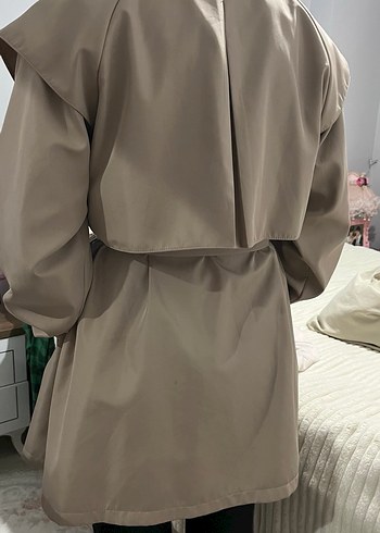 Diğer Bej Beli Kuşaklı Uzun Kadın Trençkot S M uyumlu