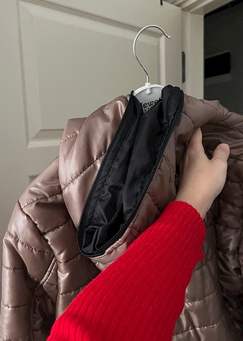 Dik Yakalı Fermuarlı Kahverengi Kadın Mont - Görsel 2