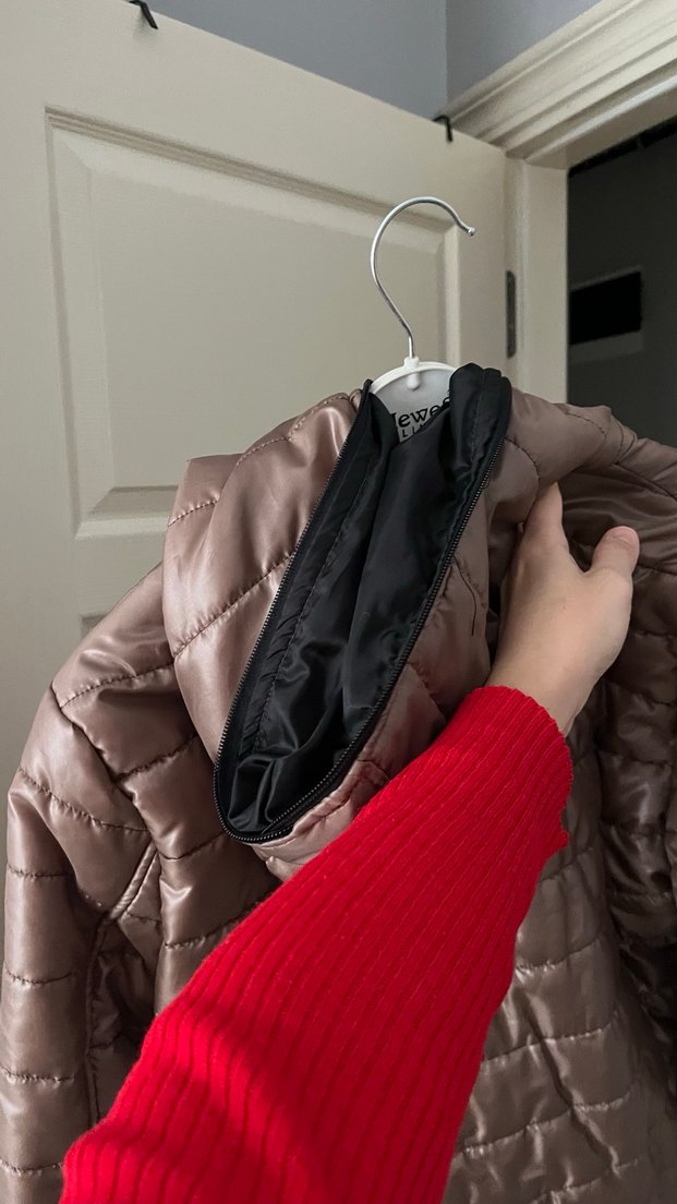 Dik Yakalı Fermuarlı Kahverengi Kadın Mont - Görsel 2