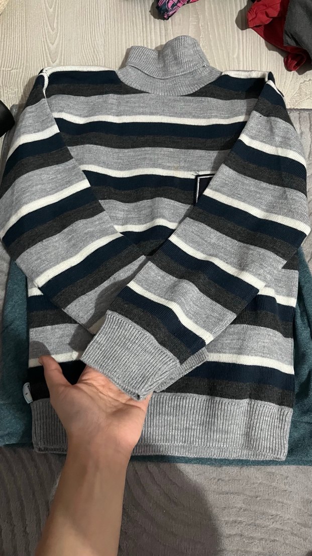 Gri Nakışlı Erkek Çocuk Triko Kazak ikili fiyat - Görsel 4