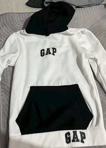 GAP Kapüşonlu Gri Erkek Sweatshirt sıfırdn farksz bir kez giyldi - Görsel 6
