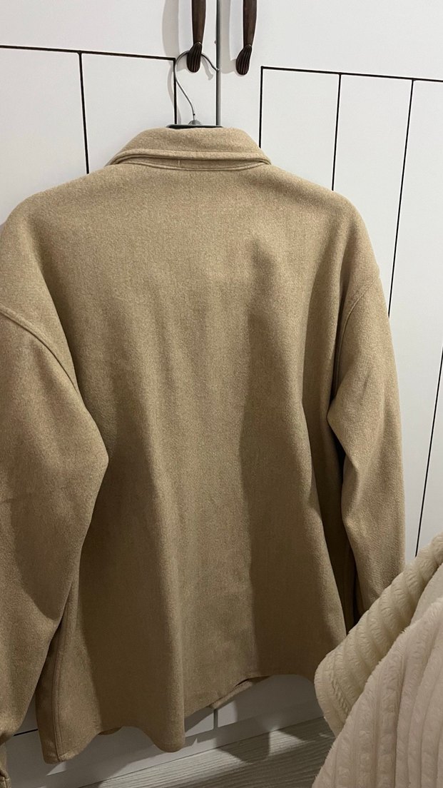 Bej Düğmeli Erkek Gömlek - Görsel 5