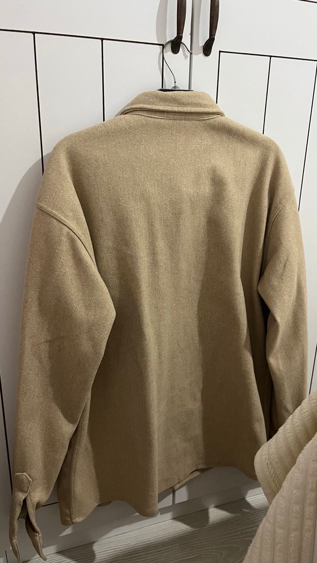 Bej Düğmeli Erkek Gömlek - Görsel 4