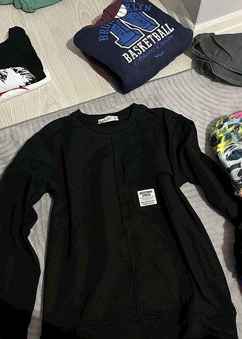 Siyah Erkek çocuk Uzun Kollu Sweatshirt - Görsel 5