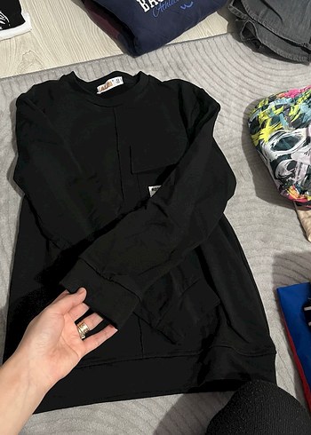 Siyah Erkek çocuk Uzun Kollu Sweatshirt - Görsel 3