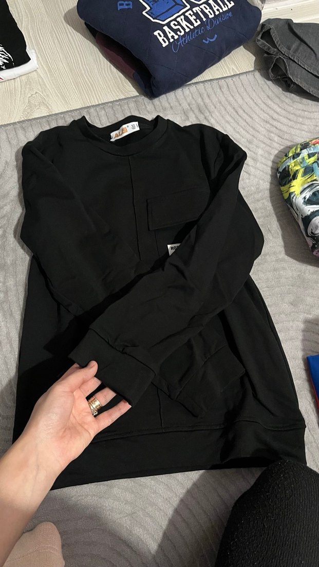 Siyah Erkek çocuk Uzun Kollu Sweatshirt - Görsel 4