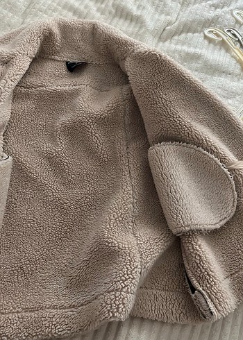 Gri Kürklü Siyah Kadın Biker Ceket - Görsel 3