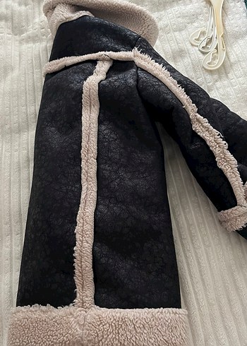 Gri Kürklü Siyah Kadın Biker Ceket - Görsel 10