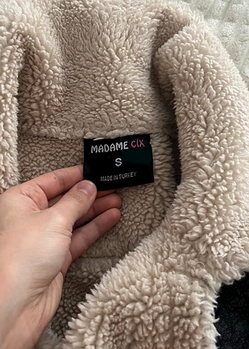 Gri Kürklü Siyah Kadın Biker Ceket - Görsel 8