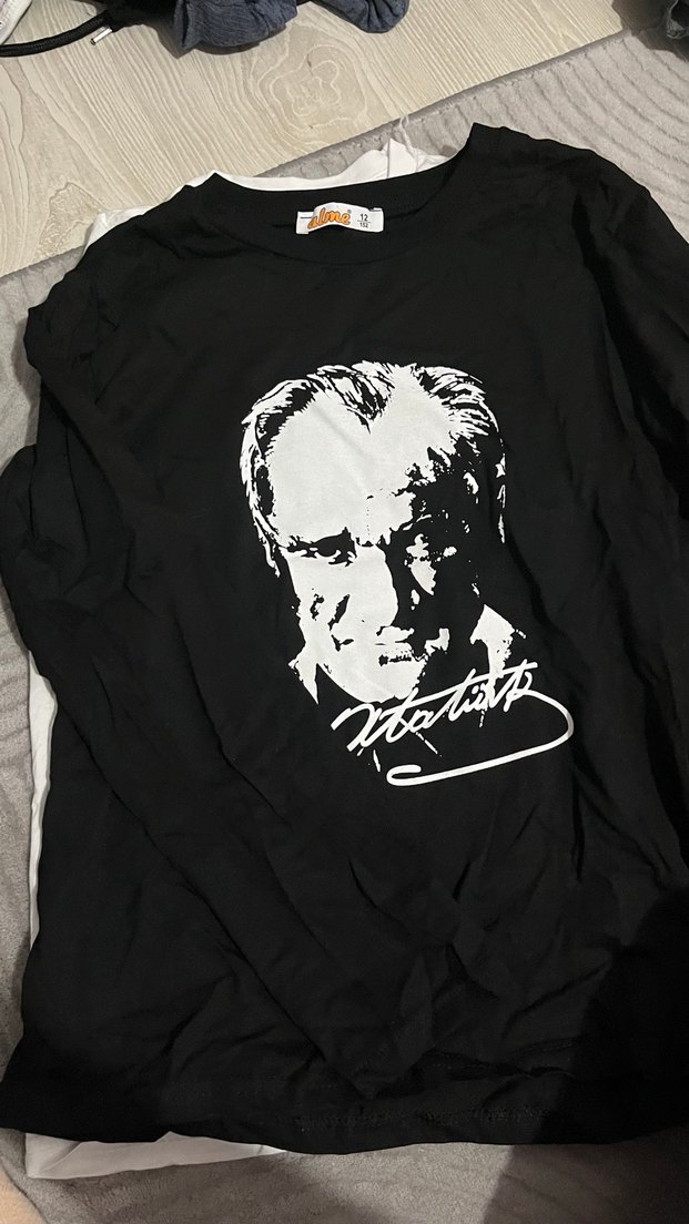 Siyah Baskılı Uzun Kollu Erkek çocuk Tişört ve sweat - Görsel 4