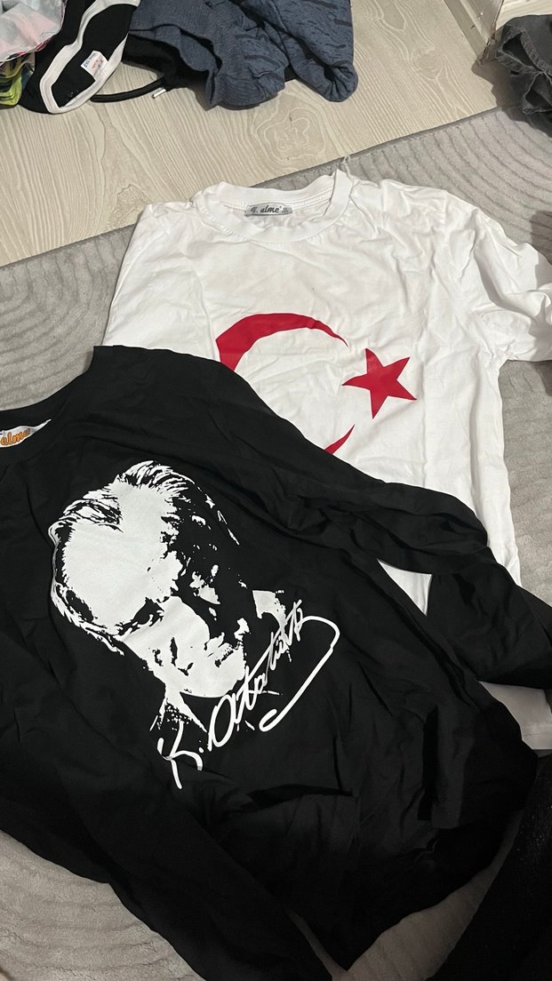 Siyah Baskılı Uzun Kollu Erkek çocuk Tişört ve sweat - Görsel 2