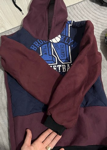 Bordo Kapüşonlu Erkek çocuk Polar 8 yaş - Görsel 5