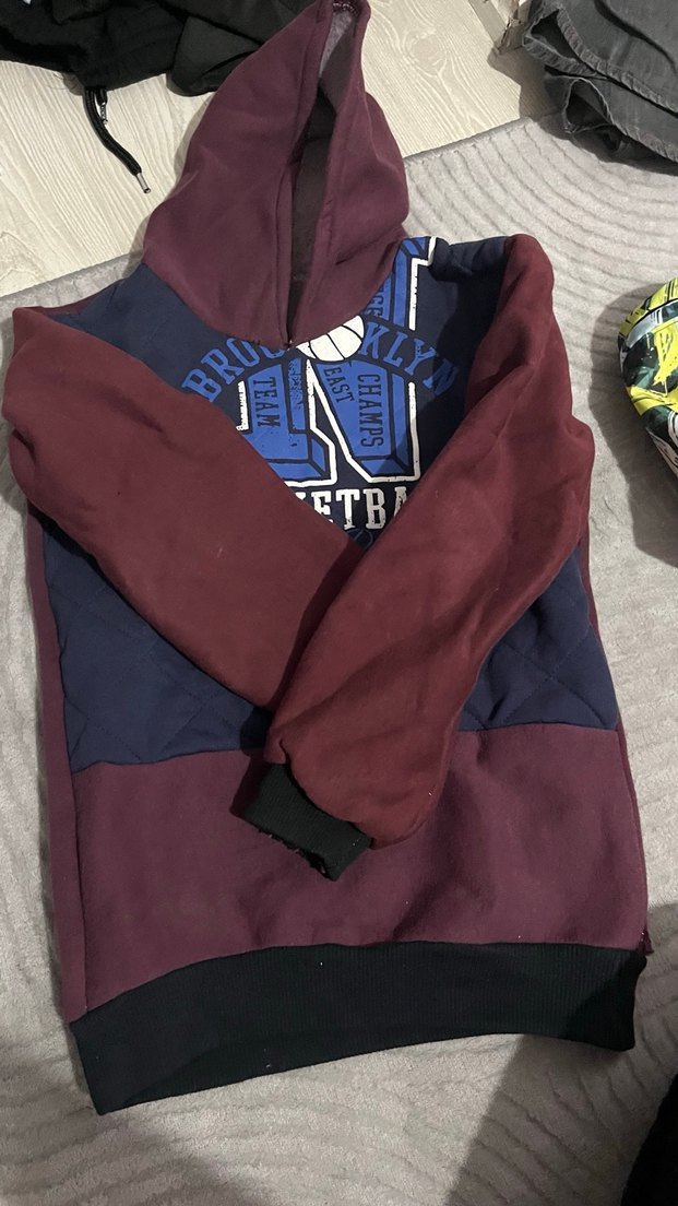 Bordo Kapüşonlu Erkek çocuk Polar 8 yaş - Görsel 2