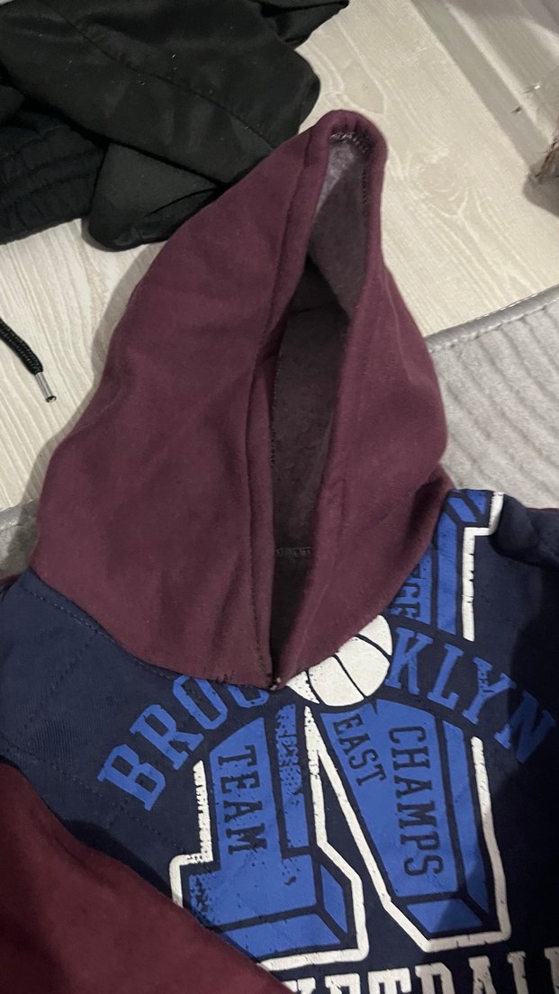 Bordo Kapüşonlu Erkek çocuk Polar 8 yaş - Görsel 4