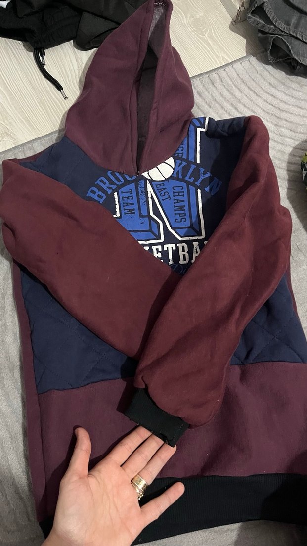 Bordo Kapüşonlu Erkek çocuk Polar 8 yaş - Görsel 5