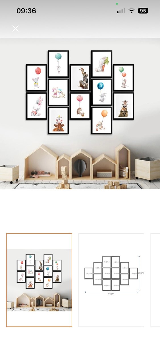 Çocuk odası tablo 12 parça sorunsuz - Görsel 2