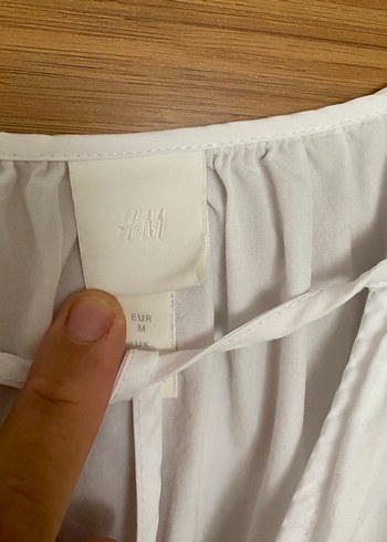 H&M Beyaz Bohem V Yaka Hamile Tuniği