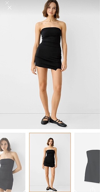 s Beden siyah Renk bershka straplez elbise