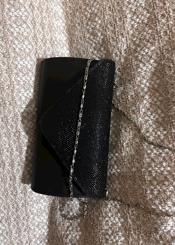  Beden Siyah Deri Kadın Clutch Çanta