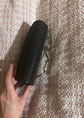 Mango Siyah Deri Kadın Clutch Çanta
