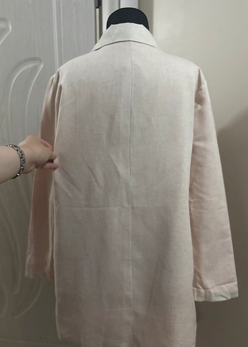 Zara Bej Midi Kadın Blazer Ceket